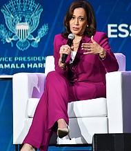 Vice President Kamala Harris speaks onstage during the 2022 Essence Festival of Culture at the Ernest N. Morial Convention Center on July 2 in New Orleans, Louisiana. Harris will lead the US presidential delegation to Japan for the state funeral for assassinated former Prime Minister Shinzo Abe, a White House official told CNN.
Mandatory Credit:	Paras Griffin/Getty Images
