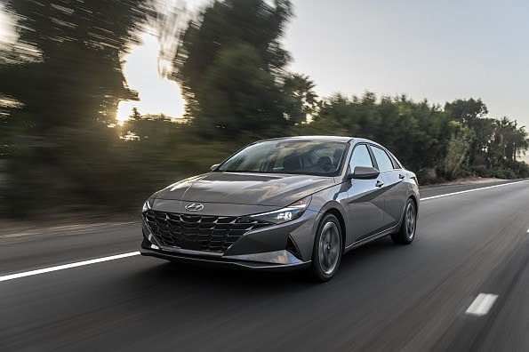 The 2022 Elantra Hybrid is photographed in Irvine, Calif., on June 25, 2021.