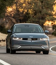 The 2022 IONIQ 5 is photographed in Irvine, Calif., on Dec. 2, 2021