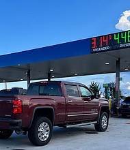 US inflation cooled off in August for the second-straight month but remained stubbornly high, according to data from the Bureau of Labor Statistics released September 13. Cars are seen here at a gas station in Daytona Beach, Florida, on September 6.
Mandatory Credit:	Clayton Park/News-Journal/USA Today Network