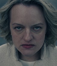'The Handmaid's Tale' zeroes in on June and Serena as its end comes into view. Elisabeth Moss is pictured here in season 5 of 'The Handmaid's Tale.'
Mandatory Credit:	Hulu