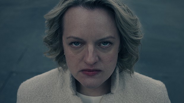 'The Handmaid's Tale' zeroes in on June and Serena as its end comes into view. Elisabeth Moss is pictured here in season 5 of 'The Handmaid's Tale.'
Mandatory Credit:	Hulu