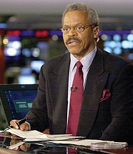 CNN anchorman Bernard Shaw appears on set at the network’s Atlanta headquarters in November 2000. He was CNN’s original chief anchor when the network started in 1980.