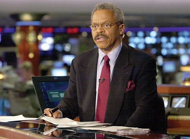 CNN anchorman Bernard Shaw appears on set at the network’s Atlanta headquarters in November 2000. He was CNN’s original chief anchor when the network started in 1980.