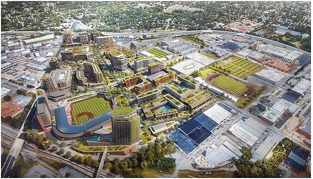 Rendering of Richmond’s future Diamond District.
