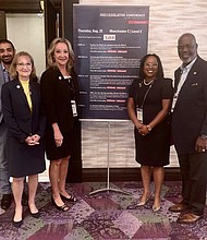 Clerk Teneshia Hudspeth and Chief Deputy Michael Winn, with District Clerk Marilyn Burgess and staff at the 2022 Texas Association of Counties (TAC) Legislative Conference in Austin.
