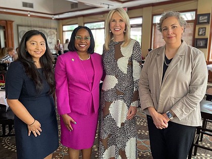 Clerk Teneshia Hudspeth was a guest speaker at the Greater Houston Women’s Chamber of Commerce meeting in The Woodlands. (L to R: Bery Crispin, A Sacred Choice Funeral Home, Clerk Teneshia Hudspeth, Suzan Deison, CEO of GHWCC, Sara Forlano, Montgomery Co. Clerk’s Office)