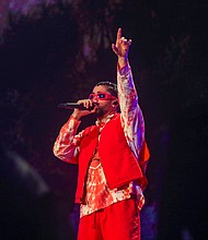 Bad Bunny, seen here on Sept. 4, leads the Latin Grammy Awards with 10 nominations.
Mandatory Credit:	Shareif Ziyadat/WireImage/Getty Images