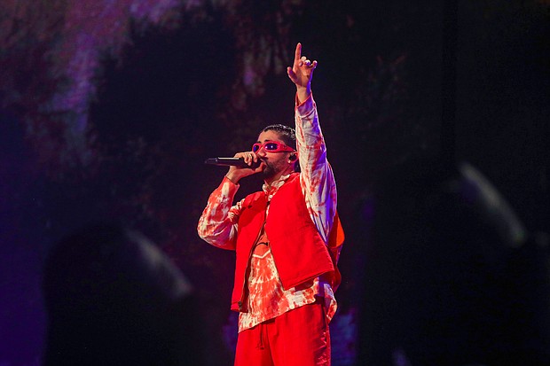 Bad Bunny, seen here on Sept. 4, leads the Latin Grammy Awards with 10 nominations.
Mandatory Credit: Shareif Ziyadat/WireImage/Getty Images