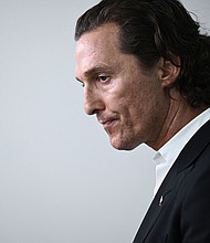 Matthew McConaughey, here in June, is sharing what his parents taught him about consent and healthy boundaries.
Mandatory Credit:	BRENDAN SMIALOWSKI/AFP via Getty Images