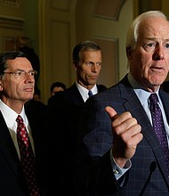 Top Republicans said on September 19 that approving Covid-19 aid will be hard after President Joe Biden said that the "pandemic is over." Sen. John Cornyn, seen here in September 2016,  said "if it's over, then I wouldn't suspect they need any more money."
Mandatory Credit:	YURI GRIPAS/AFP/Getty Images