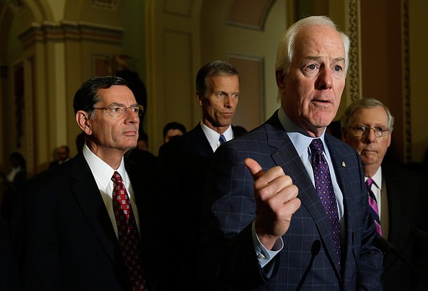 Top Republicans said on September 19 that approving Covid-19 aid will be hard after President Joe Biden said that the "pandemic is over." Sen. John Cornyn, seen here in September 2016, said "if it's over, then I wouldn't suspect they need any more money."
Mandatory Credit: YURI GRIPAS/AFP/Getty Images