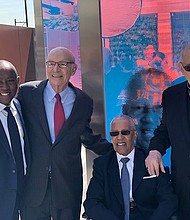 The three Amigos - the late Rabbi Samuel E. Karff, Pastor William A. Lawson, Archbishop Emeritus Joseph Fiorenza - with Mayor Sylvester Turner