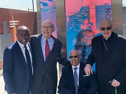 The three Amigos - the late Rabbi Samuel E. Karff, Pastor William A. Lawson, Archbishop Emeritus Joseph Fiorenza - with Mayor Sylvester Turner