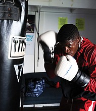Richmond’s welterwight boxer Jermoine Royster, 20, trains for an Oct. 8 bout against Quinton Scales of North Carolina. The upcoming eight-bout card will be at the Liberation Church on Midlothian Turnpike.
