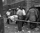 Firemen and ambulance attendants remove a covered body from the 16th Street Baptist Church, where an explosion ripped the structure during services, killing four black girls, on Sept. 15, 1963. Sarah Collins Rudolph lost an eye and has pieces of glass inside her body from a Ku Klux Klan bombing that killed her sister and three other young girls inside an Alabama church 59 years ago.