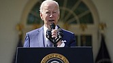 President Biden speaks during an event on health care costs Tuesday in the Rose Garden at the White House.