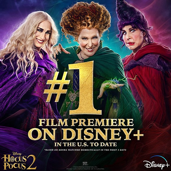 The highly anticipated Disney+ Original movie “Hocus Pocus 2” is the #1 film premiere on Disney+ domestically to date, based …