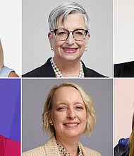 (Clockwise from top left) Karen Lynch, Carol Tomé, Jessica Tan, Jane Fraser, Julie Sweet and Mary Barra topped Fortune's Most Powerful Women in Business list for 2022.
Mandatory Credit:	From CVS Health/UPS/Ping An/Bloomberg/Getty Images/Reuters