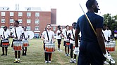 Members of Virginia State University’s Marching Band practice music and high-stepping routines that they will showcase during the school’s homecoming game this weekend. Taylor Whitehead is the interim band director for Virginia State University’s 120-member marching band, known as “The Trojan Explosion.” Drum major Juwan L. Walton, a junior from Franklin, keeps a trained eye on his fellow bandmates.