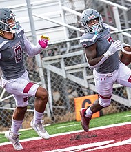 VUU’s John Jiles, left, has 12 receptions this season with 13 touchdowns and nearly 19 yards per catch.