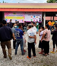 At least 22 children were among 34 people killed in a mass shooting at a child care center in northeastern Thailand on October 6. People are seen here gathering outside the center in the Thai town of Uthai Sawan, Nong Bua Lamphu province.
Mandatory Credit:	Sakdipat Boonsom/Reuters