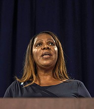 New York Attorney General Letitia James asks an appeals court to keep a restrictive gun law in effect.
Mandatory Credit:	Alex Kent/AFP/Getty Images