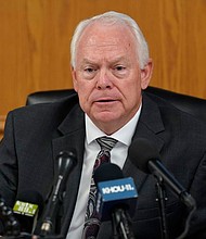 Hal Harrell, superintendent of the Uvalde Consolidated Independent School District, announced his retirement Monday.
Mandatory Credit:	Eric Gay/AP