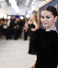 Selena Gomez, seen here at the 28th Screen Actors Guild Awards on February 27, in Santa Monica, California, shares candid moments in the new trailer for her documentary.
Mandatory Credit:	Dimitrios Kambouris/Getty Images