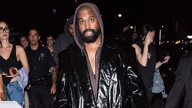 Kanye West's Twitter account is locked for an anti-Semitic tweet. West here leaves an event at New York Fashion Week last month.
Mandatory Credit:	Gilbert Carrasquillo/GC Images/Getty Images/FILE