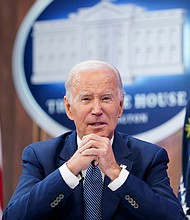 President Joe Biden, pictured here at the White House on October 11, will kick off a four-day western swing Wednesday by traveling to Camp Hale in Colorado.
Mandatory Credit:	Susan Walsh/Associated Press