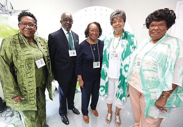 The 60th Reunion Planning Committee of the Maggie L. Walker High School Class of 1962 are from left, Jane Crittenden Talley, George T. Bennett, Margie Rasberry Booker, Rose Beech Graham, and Stephanie Crittenden Cason.