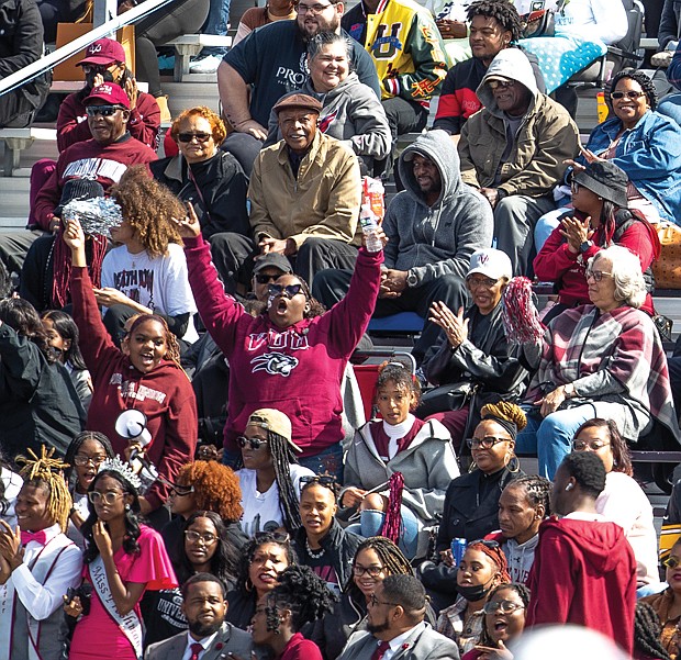 Virginia Union University celebrated homecoming in grand style Oct. 8 at Lanier Field/Hovey Stadium. The Panthers football team continued its winning streak, beating Elizabeth City State 49-0, while the band, cheerleaders and camera-ready alumni kept the crowd of nearly 8,000 moving amid sunny skies and warm smiles.