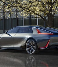 Rear 3/4 of the Cadillac CELESTIQ show car exterior.