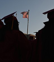 A Wisconsin taxpayers group has asked the Supreme Court to step in on an emergency basis and temporarily block the Biden administration’s student loan forgiveness program from taking effect, and pictured a US flag on June 14, 2019, in Pasadena, California.
Mandatory Credit:	Robyn Beck/AFP/Getty Images