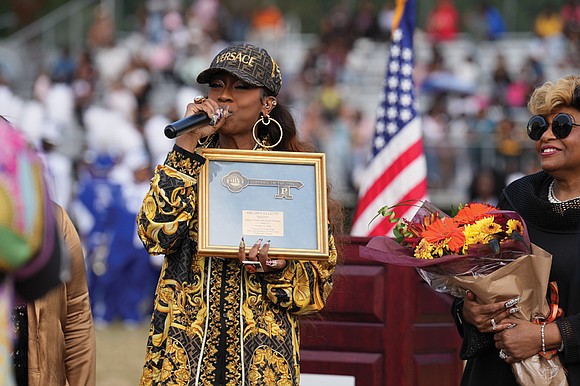 Portsmouth native and hip-hop star Missy Elliott returned to her alma mater, Manor High School, Monday afternoon for the dedication ...