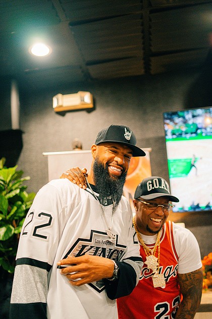 Rapper-Killa Kyleon Pictured with Fellow Boss Hogg Outlaw, Rapper-Slim Thug/Photo Cred: Eazy Visualz