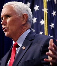 Former vice president Mike Pence speaks at the Heritage Foundation in Washington on October 19. Pence is raising big money for GOP midterm candidates.
Mandatory Credit:	Leah Millis/Reuters