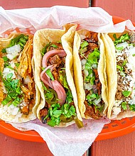 (L to R) Carne Guisada, Smoked Brisket, Pastor, Barbacoa_Photo by Julie Nong