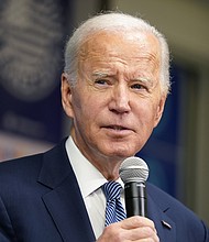 President Joe Biden's noticeably sharpened political message is rooted in an intentional effort to ramp up the stakes of a midterm election campaign in its closing days, advisers say.
Mandatory Credit:	Evan Vucci/AP