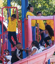 The usual array of child-play equipment brought on lots of smiles as well as the fellowship shared by students, former students, faculty and neighbors.