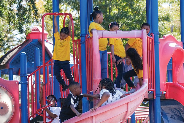 The usual array of child-play equipment brought on lots of smiles as well as the fellowship shared by students, former students, faculty and neighbors.