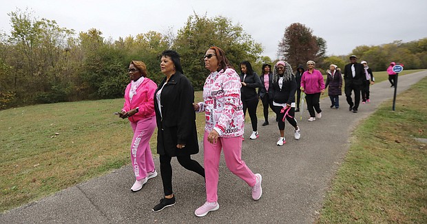Henrico resident Robin Williams, lead right, was diagnosed with breast cancer in May of 2020 during the peak of the COVID-19 pandemic. Mrs. Williams, who is legally blind, relied on her husband, Larry D. Williams for support, in that he was the only family member who could be with her inside the hospital due to the COVID19 restrictions at the time. Mrs. Williams’ breast cancer treatment plan included 16 rounds of radiation at the VCU Massey Cancer Center in Richmond. Since coming home to recover nearly three years ago, Mrs. Williams continually has been supported by her family and friends.