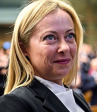 Giorgia Meloni, here in Rome on October 10, has been named Italy's first female prime minister.
Mandatory Credit:	Antonio Masiello/Getty Images