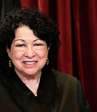 Supreme Court justice Sonia Sotomayor, here in Washington on April 23, 2021, spoke on Thursday about the new dynamic of having 4 women on the Supreme Court.
Mandatory Credit:	Erin Schaff/AFP/Pool/Getty Images