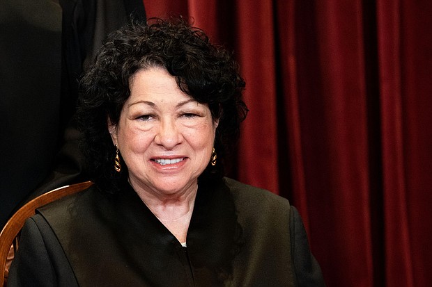 Supreme Court justice Sonia Sotomayor, here in Washington on April 23, 2021, spoke on Thursday about the new dynamic of having 4 women on the Supreme Court.
Mandatory Credit:	Erin Schaff/AFP/Pool/Getty Images