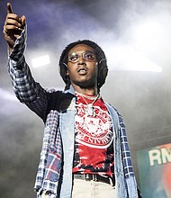 Rapper Takeoff of Migos, here performing on May 1, 2018 in Charlotte, North Carolina, is dead at 28.
Mandatory Credit:	Jeff Hahne/Getty Images