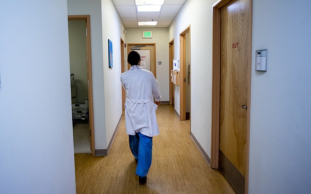 Travel time to abortion facilities grew significantly after the Supreme Court overturned Roe v. Wade. Pictured is an abortion medical facility in Albuquerque, New Mexico, on June 21.
Mandatory Credit:	Gina Ferazzi/Los Angeles Times/Getty Images
