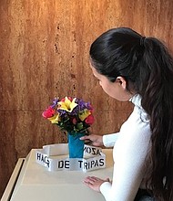 An artwork by Anthony Pabillano titled, I Weave to Unravel a Past, and the Further the Unraveling Goes, the More Complete I feel I Become.