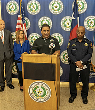 Judge KP George and the representatives of Fort Bend County's Behavioral Health Ser- vices’Always Parenting Program